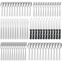 Bestdin 72 Pieces Silverware Set with Steak Knives, Stainless Steel Pattern Design Cutlery Set for 12, Flatware Set Mirror Polished, Tableware Set for Home Kitchen Restaurant Hotel, Dishwasher Safe EasyOptionXY LLC