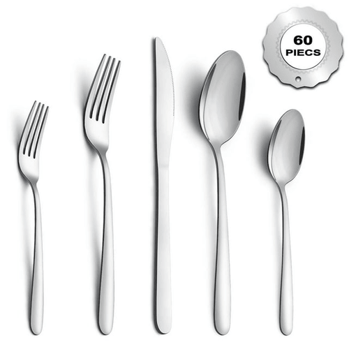 Bestdin Silverware Set, 60 Pieces Stainless Steel Flatware Set for 12, Include Fork Knife Spoon Set, Mirror Polished, Dishwasher Safe, Cutlery Set for Home Kitchen Restaurant EasyOptionXY LLC