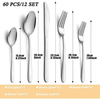 Bestdin Silverware Set, 60 Pieces Stainless Steel Flatware Set for 12, Include Fork Knife Spoon Set, Mirror Polished, Dishwasher Safe, Cutlery Set for Home Kitchen Restaurant EasyOptionXY LLC
