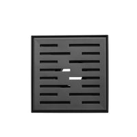 Square Shower Drain 4" with Removable Grate, Matte Black Polished 304 Stainless Steel Shower Drain, Shower Drain, Floor Shower Drain with Hair Strainer, Adjustable Levelingft