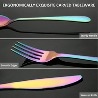 Lorena 20 Piece Silverware Flatware Cutlery Set, Stainless Steel Utensils Service for 4, Rainbow EasyOptionXY LLC