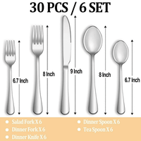30 Pieces Silverware Set with Serving Set, Stainless Steel Modern Flatware, Service for 6 EasyOptionXY LLC