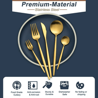 Bestdin Silverware Set, 20-Piece Stainless Steel Flatware Set, Tableware Cutlery Set Service for 4, Utensils for Kitchens, Dishwasher Safe, Glod EasyOptionXY LLC