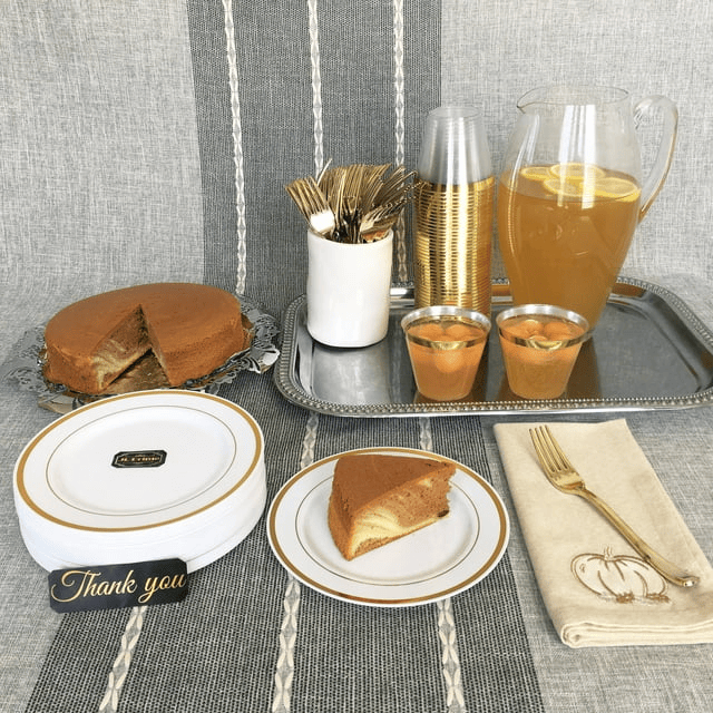 JL Prime 120 Piece Gold Plastic Silverware Set, Re-Usable Recyclable Plastic Cutlery, Gold Plastic Utensil, 40 Forks, 40 Spoons, 40 Knives, Great for Wedding, Anniversary, Rehearsal, Shower Events EasyOptionXY LLC
