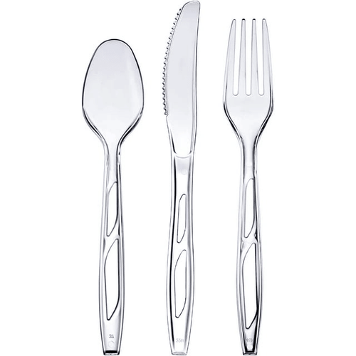 Comfy Package Premium Plastic Silverware Heavy Duty Disposable Cutlery Set, 192-Pack Clear EasyOptionXY LLC