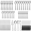 Walchoice 53-Piece Silverware Set with Serving Utensils, Elegant Metal Tableware Plus Steak Knives, Stainless Steel Flatware Cutlery Set Service for 8 - Scalloped Edge EasyOptionXY LLC