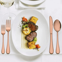 Vesteel 40 Piece Copper Silverware Flatware Set for 8, Stainless Steel Eating Utensils Cutlery Tableware Includes Knives/Spoons/Forks EasyOptionXY LLC