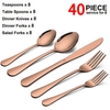 Vesteel 40 Piece Copper Silverware Flatware Set for 8, Stainless Steel Eating Utensils Cutlery Tableware Includes Knives/Spoons/Forks EasyOptionXY LLC