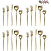 Just Houseware Silverware Sets 40 Pieces, Stainless Steel Flatware Sets, Titanium Plating Cutlery Set, Matte Gold Utensil Sets, Service Set for 8 (Matte Gold) EasyOptionXY LLC