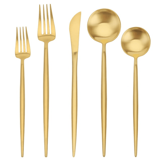 Matte Gold Silverware Set, SHARECOOK 20-Piece Stainless Steel Satin Finish Flatware Set , Tableware Cutlery Set for Home and Restaurant EasyOptionXY LLC