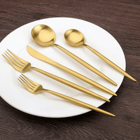 Matte Gold Silverware Set, SHARECOOK 20-Piece Stainless Steel Satin Finish Flatware Set , Tableware Cutlery Set for Home and Restaurant EasyOptionXY LLC