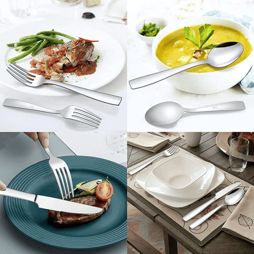 Vesteel 18/10 Stainless Steel Silverware Set, 60-Piece Fancy Flatware Cutlery Set for 12, Heavy Duty Eating Utensils Tableware Set for Home Restaurant Wedding, Mirror Polished, Dishwasher Safe EasyOptionXY LLC