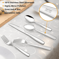 Vesteel 18/10 Stainless Steel Silverware Set, 60-Piece Fancy Flatware Cutlery Set for 12, Heavy Duty Eating Utensils Tableware Set for Home Restaurant Wedding, Mirror Polished, Dishwasher Safe EasyOptionXY LLC