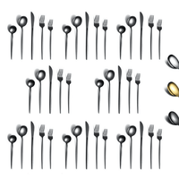 ReaNea Black Silverware Set 40 Pieces, Stainless Steel Flatware Set, Titanium Black Plating Cutlery Set Utensil Sets Service for 8 EasyOptionXY LLC