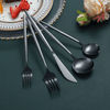 ReaNea Black Silverware Set 40 Pieces, Stainless Steel Flatware Set, Titanium Black Plating Cutlery Set Utensil Sets Service for 8 EasyOptionXY LLC
