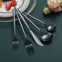 ReaNea Black Silverware Set 40 Pieces, Stainless Steel Flatware Set, Titanium Black Plating Cutlery Set Utensil Sets Service for 8 EasyOptionXY LLC