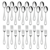 Vesteel 24-Piece Forks and Spoons Silverware Set, Stainless Steel Dinner Spoons and Forks Flatware Set, Heavy Duty & Mirror Polished EasyOptionXY LLC