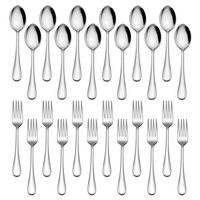 Vesteel 24-Piece Forks and Spoons Silverware Set, Stainless Steel Dinner Spoons and Forks Flatware Set, Heavy Duty & Mirror Polished EasyOptionXY LLC