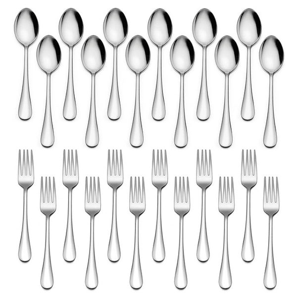 Vesteel 24-Piece Forks and Spoons Silverware Set, Stainless Steel Dinner Spoons and Forks Flatware Set, Heavy Duty & Mirror Polished EasyOptionXY LLC