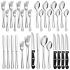 Vesteel 24 Pieces Silverware Set with Steak Knives, Stainless Steel Flatware Cutlery Set Service for 4, Mirror Finish and Dishwasher Safe EasyOptionXY LLC