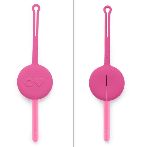 OmieBox OmiePod Kids Utensils Set with Case - 2 Piece Plastic, Reusable Fork and Spoon Silverware with Pod for Kids, Travel, Lunch Boxes - Bubble Pink EasyOptionXY LLC