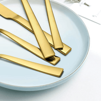 20-Piece Gold Silverware Set, Vesteel Stainless Steel Flatware Set Service for 4, Cutlery Eating Utensil Set Includes Dinner Forks/Spoons/Knives, Square Edge & Mirror Polished, Dishwasher Safe EasyOptionXY LLC