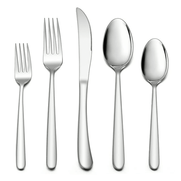 Walchoice 40 Piece Heavy Duty Stainless Steel Silverware Set, Elegant Flatware Cutlery Set for 8, Metal Eating Tableware Includes Forks/Spoons/Knives EasyOptionXY LLC