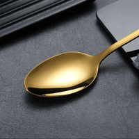 ReaNea 40 Pieces Gold Silverware Set Stainless Steel Titanium Gold Plating Flatware Set, Spoons and Forks Cutlery Set Service for 8 EasyOptionXY LLC