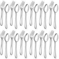 Walchoice 24-Piece Fork and Spoon Set, Stainless Steel Silverware Set for Home & Restaurant, Metal Flatware Cutlery Set, Mirror Polished EasyOptionXY LLC