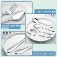 Walchoice 24-Piece Fork and Spoon Set, Stainless Steel Silverware Set for Home & Restaurant, Metal Flatware Cutlery Set, Mirror Polished EasyOptionXY LLC