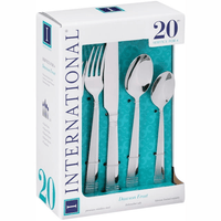International Silver Dawson Frost 20-piece Stainless Steel Flatware Set EasyOptionXY LLC