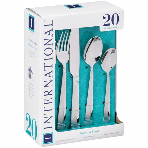 International Silver Dawson Frost 20-piece Stainless Steel Flatware Set EasyOptionXY LLC