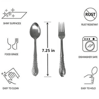 24 Pieces Stainless Steel Forks And Spoons Flatware Tableware Set Kitchen EasyOptionXY LLC