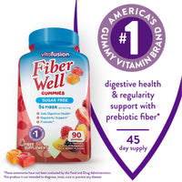 Vitafusion Fiber Well Sugar Free Fiber Supplement Gummies; Fruit Flavored; 90 Count EasyOptionXY LLC