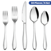 Walchoice 30-Piece Silverware Set, Stainless Steel Flatware Cutlery Set Service for 4, Metal Eating Utensil for Home Restaurant, Include Knife Fork Spoon EasyOptionXY LLC