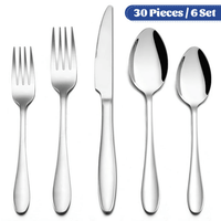 Walchoice 30-Piece Silverware Set, Stainless Steel Flatware Cutlery Set Service for 4, Metal Eating Utensil for Home Restaurant, Include Knife Fork Spoon EasyOptionXY LLC
