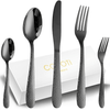 Flatware Set Black 20 Piece For 4 People, COPOTI Modern Stainless Steel Knife Fork Spoon Dinner Set. EasyOptionXY LLC