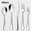 Lovote Flatware Set 45 Pieces Stainless Steel Silverware Sets, Utensils Set Service for 9, Tableware Cutlery Set for Home and Restaurant Including Salad Fork, Dinner Fork, Knife, Spoon, and Teaspoon EasyOptionXY LLC