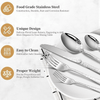 20PCS Silverware Set, Stainless Steel Flatware Set 4 Knives 4 Forks 4 Spoons 4 Tea Forks 4 Teaspoons with Beautiful Flower Pattern for Kitchen Restaurant Party Sliver EasyOptionXY LLC