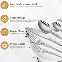 20PCS Silverware Set, Stainless Steel Flatware Set 4 Knives 4 Forks 4 Spoons 4 Tea Forks 4 Teaspoons with Beautiful Flower Pattern for Kitchen Restaurant Party Sliver EasyOptionXY LLC