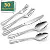 Walchoice 30 Pieces Silverware Set, Stainless Steel Flatware Cutlery Set Service for 6, Fork Knife and Spoon Set, Pearled Edges EasyOptionXY LLC