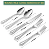 Walchoice 30 Pieces Silverware Set, Stainless Steel Flatware Cutlery Set Service for 6, Fork Knife and Spoon Set, Pearled Edges EasyOptionXY LLC