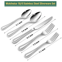 Walchoice 30 Pieces Silverware Set, Stainless Steel Flatware Cutlery Set Service for 6, Fork Knife and Spoon Set, Pearled Edges EasyOptionXY LLC