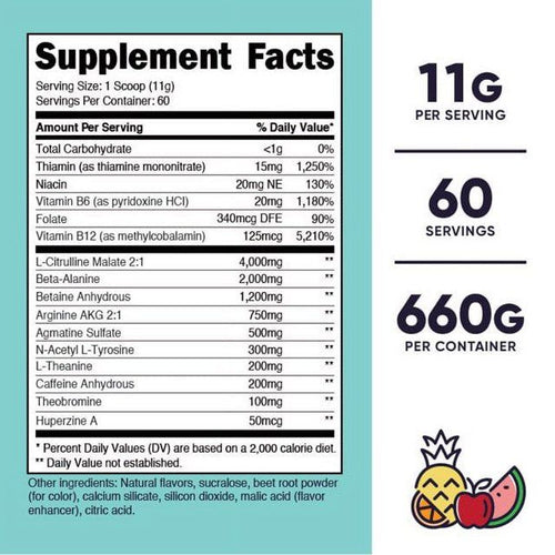 Nutricost Pre-Workout Powder for Women, Fruit Punch , 60 Servings, Supplement EasyOptionXY LLC