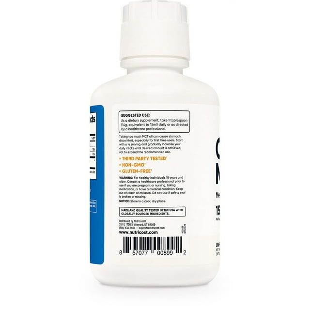 Nutricost C8 MCT Oil 16oz - Keto, Paleo, Non-GMO Supplement EasyOptionXY LLC
