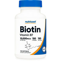 Nutricost Biotin (10,000mcg) with Coconut Oil 150 Softgels - Non-GMO Supplement EasyOptionXY LLC