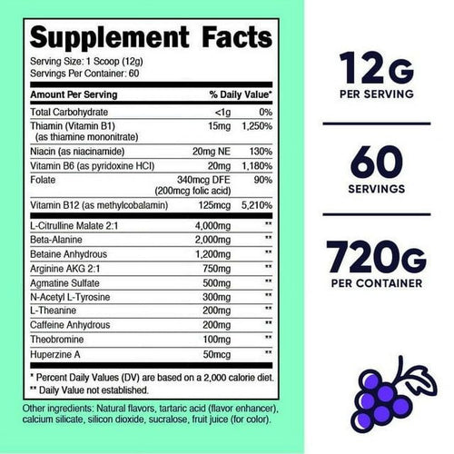 Nutricost Preworkout For Women Grape (60 SERV) - Non-GMO, Gluten Free, Supplement EasyOptionXY LLC