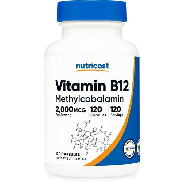 Nutricost Vitamin B12 (Methylcobalamin) 2000mcg, 120 Capsules - Vegetarian Caps, Non-GMO, Gluten Free B12 Supplement EasyOptionXY LLC