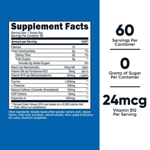 Nutricost Energy Drink Powder (Grape) (60 SERV) - Pre Workout Supplement with Natural Flavors - Non-GMO, Gluten-Free EasyOptionXY LLC