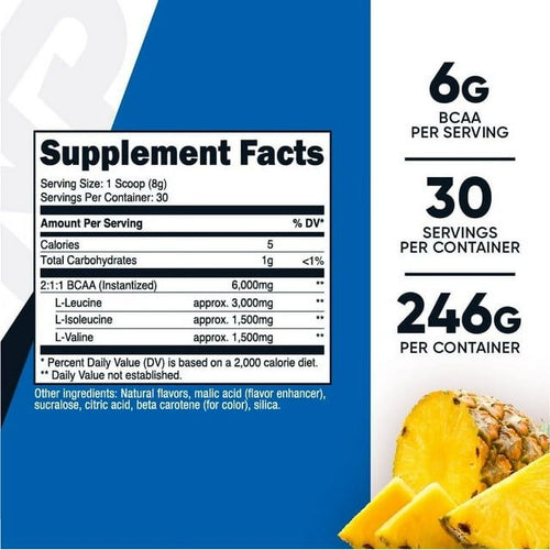 Nutricost BCAA Powder - 2:1:1, (Pineapple) 30 Servings, Amino Acids Supplement EasyOptionXY LLC
